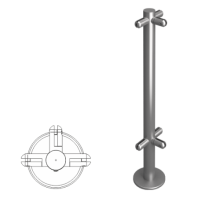 Стойка ограждения T-образная под стекло высотой 800 мм