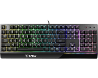 Gaming Keyboard MSI VIGOR GK30, Wired, Mechanical-like plunger switches. 6 zones RGB lighting with several lighting effects.  Anti-ghosting Capability. Water Resistant (spill-proof), Black