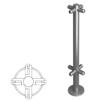 Стойка ограждения X-образная под стекло высотой 800 мм