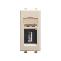 USB 2.0 розетка модульная, тип А-А, Avanti, ванильная дымка, 1 модуль