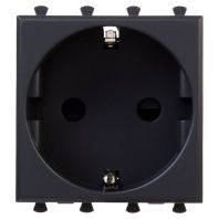 Розетка модульная, 2P+E, с з/ш, Avanti, черный матовый, 2 модуля