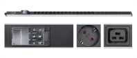 Cabeus PDU-32-16S-8C19-B-T Блок розеток для 19" шкафов, вертикальный, 16 розеток Schuko, 8 розеток IEC 320 C19, 32А, автомат защиты, алюминиевый корпус, клеммная колодка