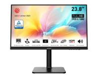 MSI Modern MD2412P 23.8" 16:9 FHD(1920x1080) IPS Flat,1ms(MPRT),1000:1,100M:1,300nit,178/178,HDMI 1.4,USB-C,Speaker,Tilt,Swivel,Height,Pivot,VESA,100Hz,Black,1y war-ty