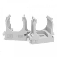 Крепеж-клипса для труб атмосферостойкая для прямого монтажа серая в п/э d20 мм (100шт/1100шт уп/кор)