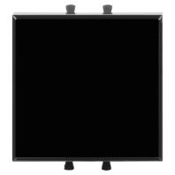 Выключатель одноклавишный модульный, Avanti, черный квадрат, 2 модуля