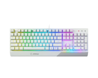 Gaming Keyboard MSI VIGOR GK30, Wired, Mechanical-like plunger switches. 6 zones RGB lighting with several lighting effects.  Anti-ghosting Capability. Water Resistant (spill-proof), White