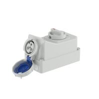 Розетка настенная с механической блокировкой и боковым расположением разъема WIS IP67 16А 2P+E 230В