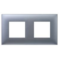 Рамка 2 поста (4 мод.), Avanti, закаленная сталь