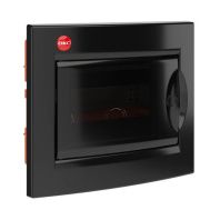 Щиток встраиваемый с дверцей 8 мод.,IP41, черный, с клеммным блоком 63А