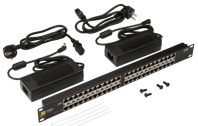 Панель POE 19", 24 порта, с двумя блоками питания 48V, 120W