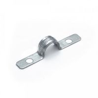 Скоба металлическая двухлапковая усиленная противопожарная СМДУ d14-15 мм отв. d 6,5 мм (100шт/1200шт уп/кор)