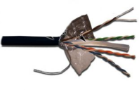 Кабель LANMASTER U/UTP, 4 пары, кат. 6, с перегородкой,  550Mhz, PE, внешний, с водоблок. слоем, 305 м