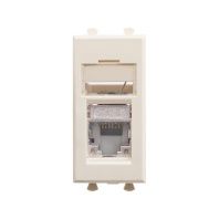 Компьютерная розетка RJ-45 модульная, кат.6 экранированная, Avanti, ванильная дымка, 1 модуль