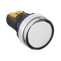 Сигнальный индикатор со встроенным диодом 220В, белый, алюминий, зажим Plug-In