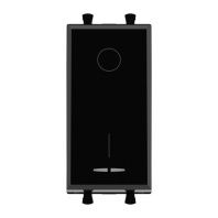 Выключатель двухполюсный одноклавишный модульный, Avanti, черный квадрат, 1 модуль