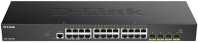 D-Link Управляемый L2 коммутатор, 24x1000Base-T, 4х10GBase-X SFP+, CLI, консольный порт RJ-45