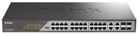 D-Link Настраиваемый L2 PoE-коммутатор, 24x1000Base-T PoE, 4xCombo 1000Base-T/SFP, PoE-бюджет 370 Вт, дальность PoE до 250 м