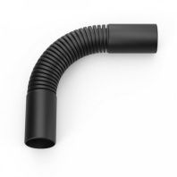 Поворот гибкий гофрированный чёрный d32 мм (5шт/150шт уп/кор)