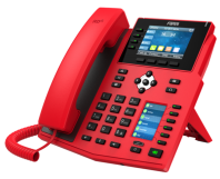 Fanvil X5U, 16 SIP-акк., 3,5", 480x320 Цвет. экран, POE, БП в комп., 2x1 Gbps, BT 4.2, Красный