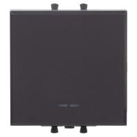 Переключатель одноклавишный модульный, Avanti, черный матовый, 2 модуля