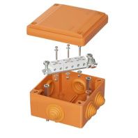Коробка пластиковая FS с кабельными вводами и клеммниками, IP55, 100х100х50 мм, 6р, 450V, 6A, 4 мм2