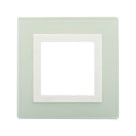 Рамка из натурального стекла 1 пост (2 мод.), Avanti, светло-зеленая