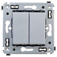 Выключатель двухклавишный в стену, Avanti, закаленная сталь