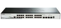 D-Link DGS-1510-28P/A1A, PROJ L2+ Smart Switch with 24 10/100/1000Base-T ports and 2 1000Base-X SFP ports and 2 10GBase-X SFP+ ports (24 PoE ports 802.3af/802.3at (30 W), PoE Budget 193W).16K Mac add