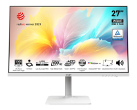 MSI Modern MD272QXPW 27" 16:9 WQHD(2560x1440) IPS Flat,1ms(MPRT),HDR 400,1000:1,100M:1,400nit,HDMI,DP,2xUSB Type-A,USB Type-B,USB Type-C,Speaker,Tilt,Swivel,Height,Pivot,100Hz,White(white cable),1y