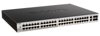 D-Link PROJ Управляемый L3 стекируемый коммутатор, 48x1000Base-T, 2x10GBase-T, 4x10GBase-X SFP+, защита от статического электричества до 6 кВ, CLI, порт управления 1000Base-T, консольный порт RJ-45, 1
