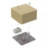 Коробка огнестойкая разветвительная для кабель-канала 40-0460-FR6.0-4-2-Р Е15-Е60 RAL1001 85х85х45 (44 шт/кор)