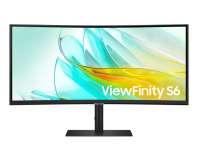 Samsung 34" ViewFinity S6 S34C650UAI Curved (VA 21:9 3440x1440x100Hz 5ms 350cd 3000:1 178/178 1,07 млрд DP; HDMI; USB-C (90 Вт) USB3.0x3 RJ45 Spk 2x5W HAS Tilt Swiv KVM Switch БП внутр VESA Black