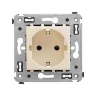 Розетка в стену, 2P+E, с з/ш, Avanti, ванильная дымка