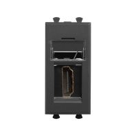 HDMI розетка модульная, тип А-А, Avanti, черный матовый, 1 модуль