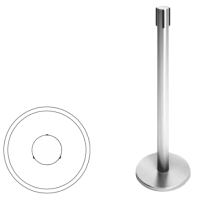 Стойка ограждения передвижная с ремнем 2 метра, черный