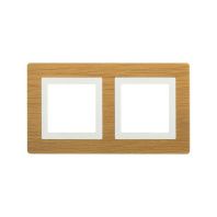 Рамка из натурального дерева 2 поста (4 мод.), Avanti, беленый дуб