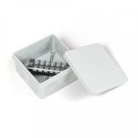 Коробка распределительная для прямого монтажа двухкомпонентная (HF) в комплекте с 6-кл. зажимами, сечение до 2,5 мм², 100х100х50 серая