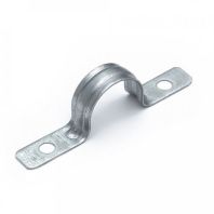 Скоба металлическая двухлапковая усиленная противопожарная СМДУ d25-26 мм отв. d 6,5 мм (100шт/600шт уп/кор)