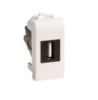 USB 2.0 розетка, Brava, белая, 1 мод.