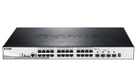 PROJ Настраиваемый L2+ стекируемый PoE-коммутатор, 24x1000Base-T PoE, 4x10GBase-X SFP+, PoE-бюджет 370 Вт, CLI, консольный порт RJ-45
