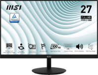 MSI PRO MP271A 27" 16:9 FHD(1920x1080), IPS Flat, 1ms(MPRT), 1000:1, 100M:1, 300nit, 178/178, HDMI 1.4b, DP 1.2a, VGA, Speaker, Tilt, 100HZ, Black, 1y war-ty