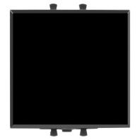 Переключатель одноклавишный модульный, Avanti, черный квадрат, 2 модуля