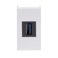 USB 3.0 розетка, Viva, белая, 1 мод.