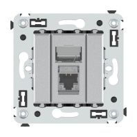 Компьютерная розетка RJ-45 в стену, кат.5e одинарная экранированная, Avanti, закаленная сталь