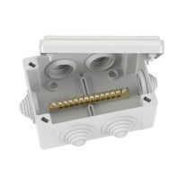Коробка уравнивания потенциалов, 12 зажимов, 6 вводов д.25мм,120х80х50мм, IP55