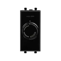 Диммер поворотный модульный, Avanti, черный квадрат, 1 модуль