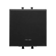 Инвертор одноклавишный модульный, Avanti, черный матовый, 2 модуля