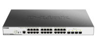 PROJ Managed L2 Switch 24x1000Base-T PoE, 4x10GBase-X SFP+, PoE Budget 370W, Surge 6KV, CLI, RJ45 Console, RPS, Dying Gasp