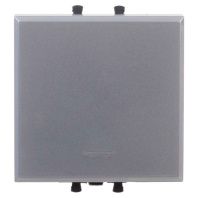 Переключатель одноклавишный модульный, Avanti, закаленная сталь, 2 модуля