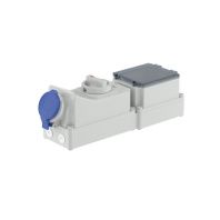 Розетка настенная с механической блокировкой и DIN-рейкой на 6 модулей WSD IP44 16A 2P+E 230В